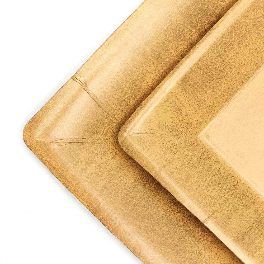 Platos cuadrado dorado / 8 uds.