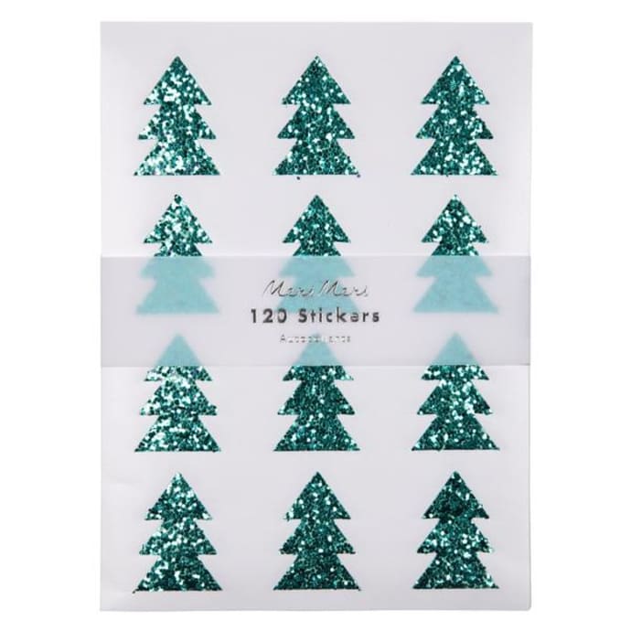 Abetos adhesivos de purpurina