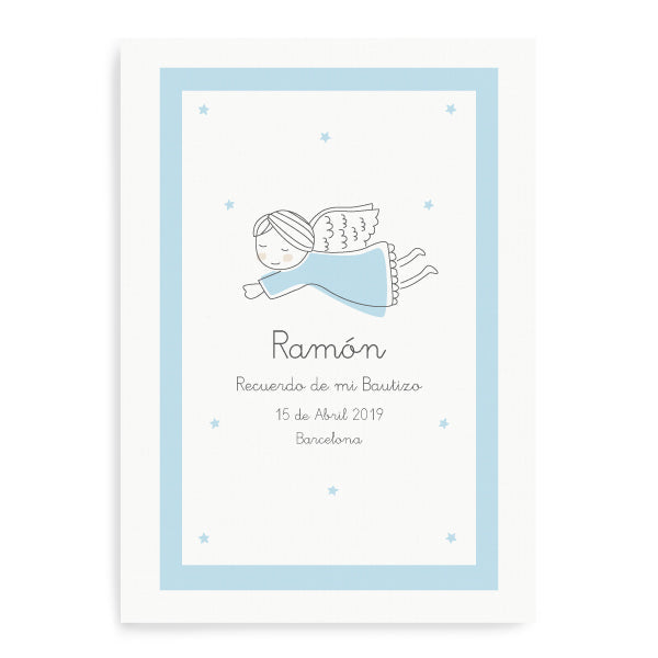 Imprimible lámina personalizada ángel celeste