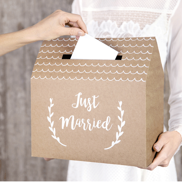 Buzón regalos boda Kraft
