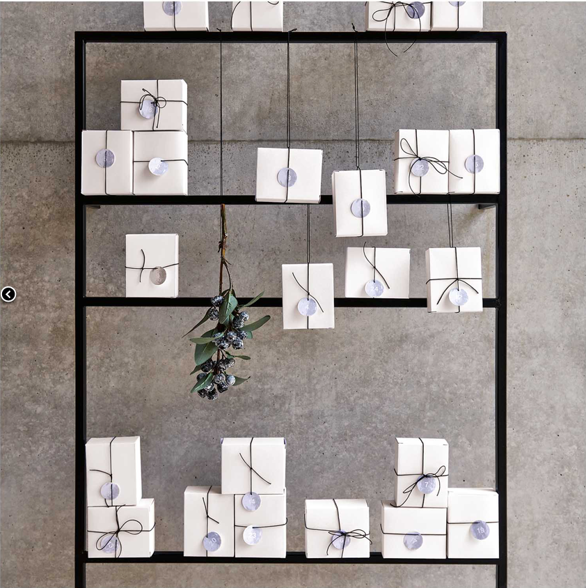 Etiquetas plata números calendario de adviento / 24 uds.