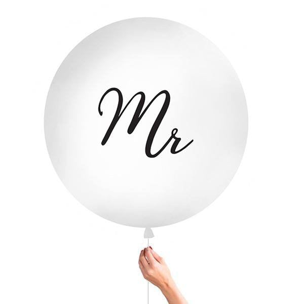 Globo Mr. blanco XL / 1 ud. - La Fiesta de Olivia