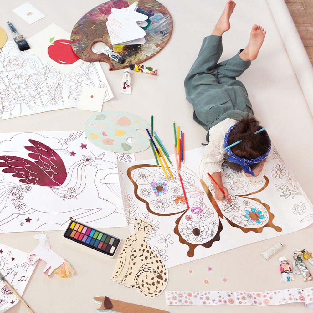 Poster para colorear mariposa / 2 uds.