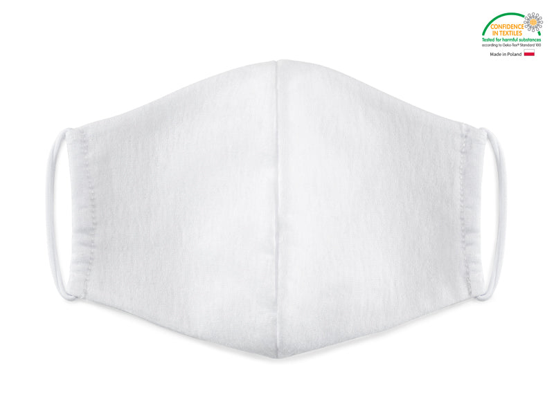 Mascarilla blanca adulto re-utilizable iones de plata