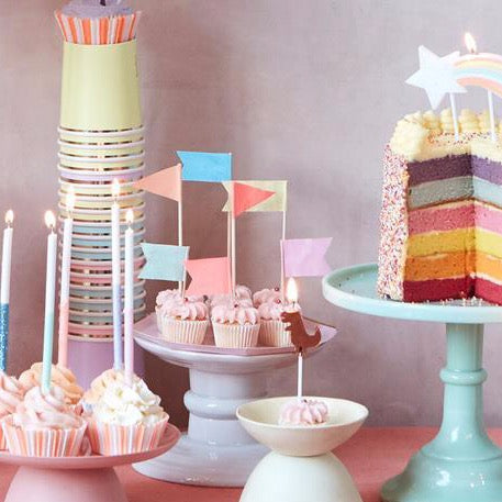 Cupcake kit banderolas y confetti neon / 24 uds.