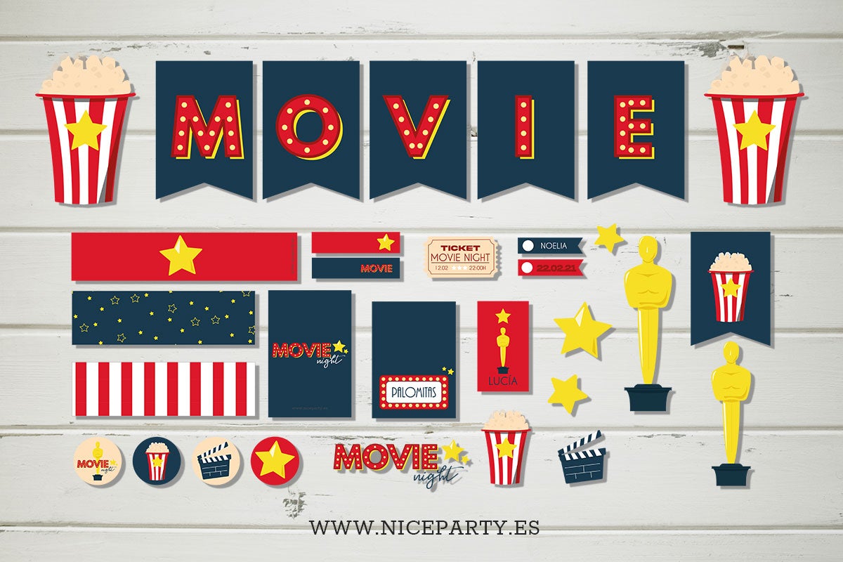 Pack imprimible Movie Night