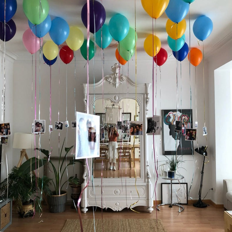 Globos techo multicolor hinchados con helio <br> (solo Barcelona)