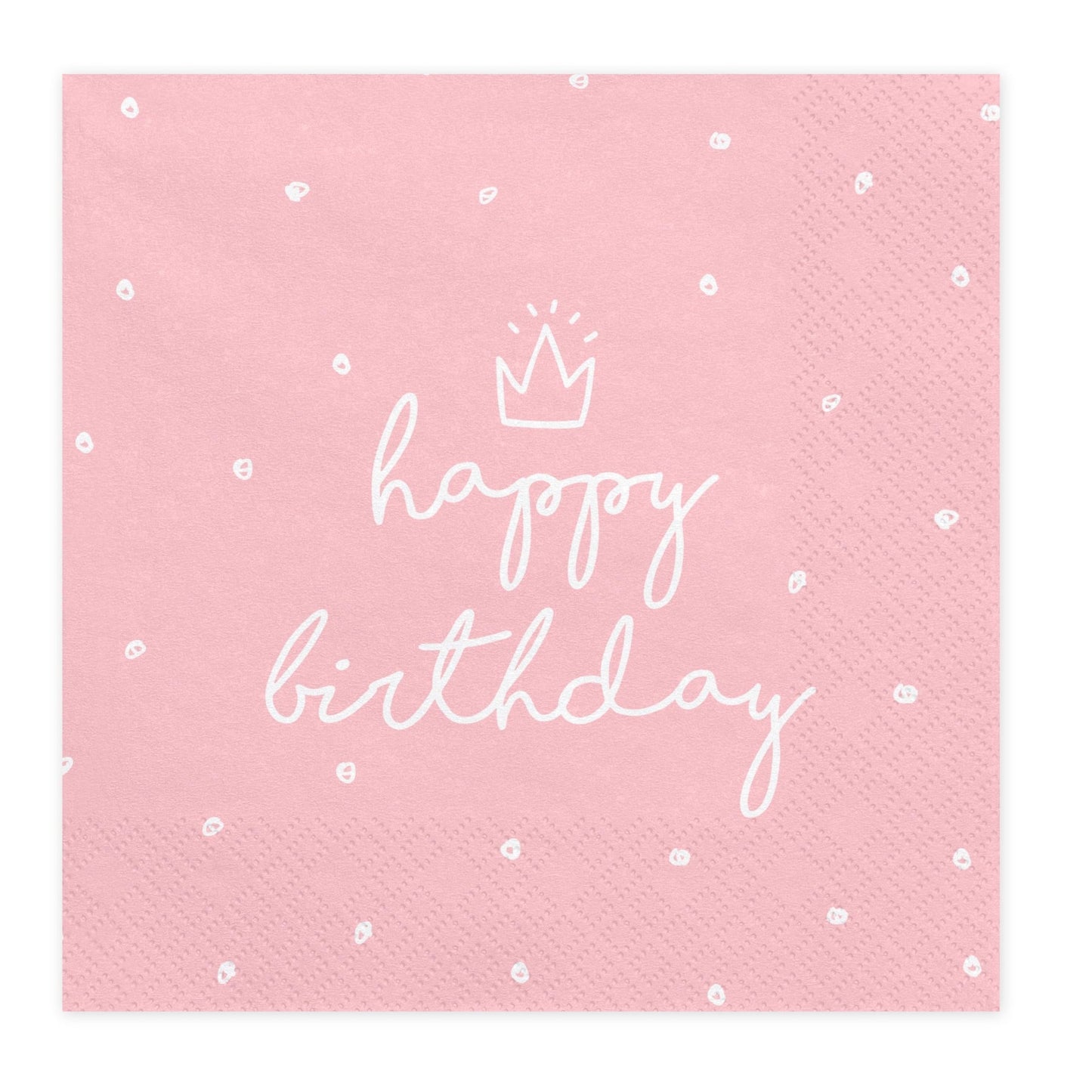 Servilletas rosas Happy Birthday / 20 uds.