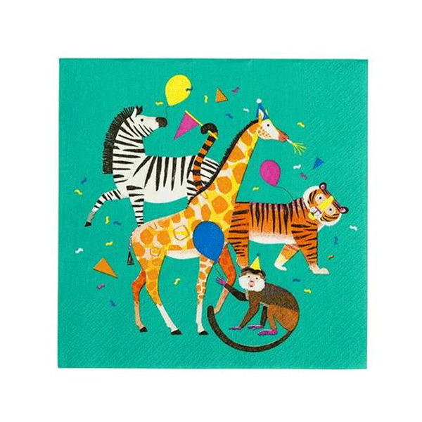 Servilletas fiesta animal / 20 uds.