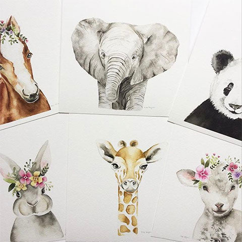 Lámina acuarela elefante