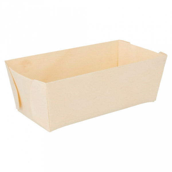 Barquita madera rectangular alta / 2 uds.