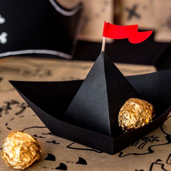 Recipiente barquito pirata/ 6 uds.