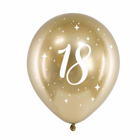 Globos ECO 18 dorado chrome / 6 uds.