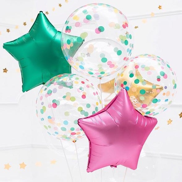Globo Bubble transparente topos pastel