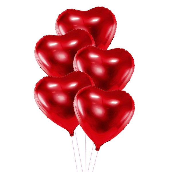 Bouquet Globos Corazón rojo hinchado <br> (solo Barcelona)