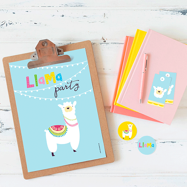 Pack imprimible Llama Boho