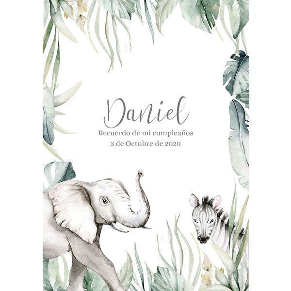 Cartel personalizado Recuerdo Safari Baby