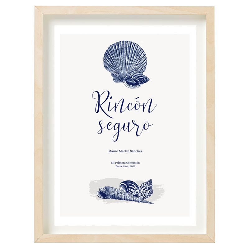 Cartel Rincón seguro personalizado Mar