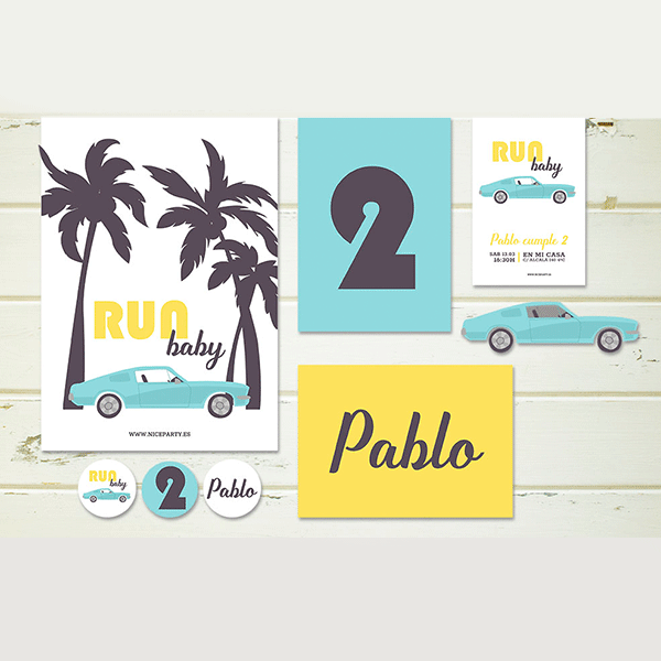 Pack imprimible coche vintage