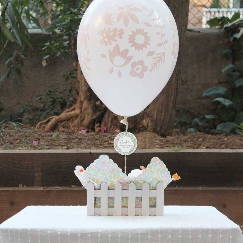 Etiqueta nombre y fecha corona flores / 24 Uds. - La Fiesta de Olivia - 4