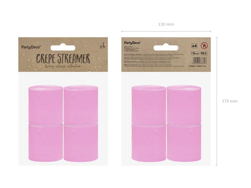 Pack cintas papel Crepé rosa / 40 mts.