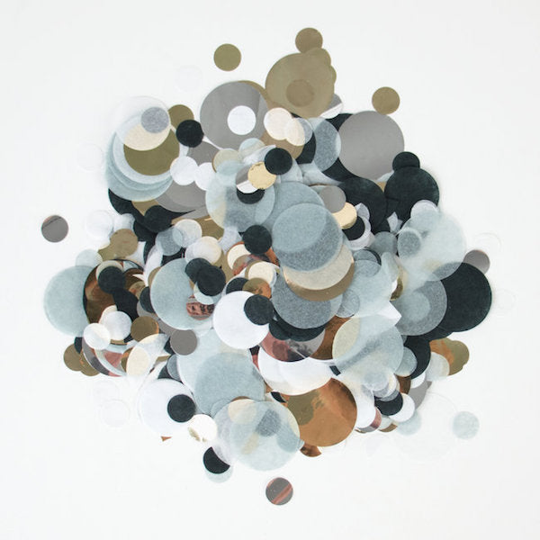 Confetti papel de seda negro y plata