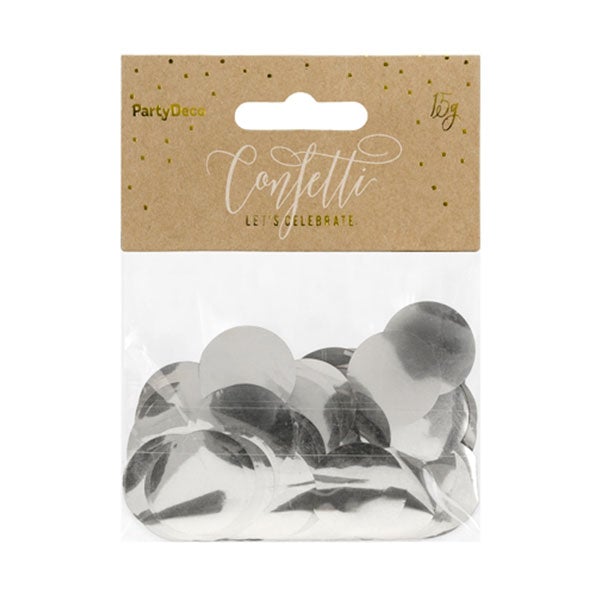 Confeti círculos plata grande