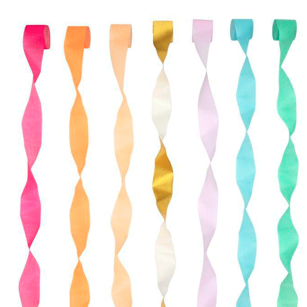 kit cintas crepé multicolor / 7 uds