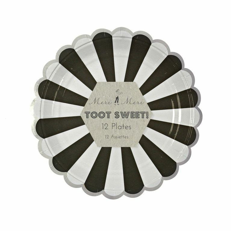 Platos Toot Sweet Negro y Plata / 8 uds. - La Fiesta de Olivia - 2