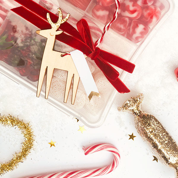 Maleta golosinas reno terciopelo XL