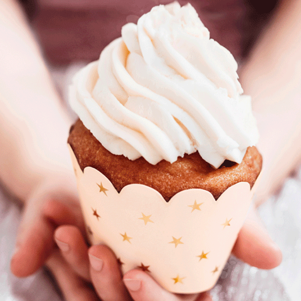 Cupcake Wrapper estrellas doradas / 6 uds.