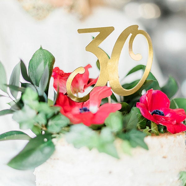 Topper pastel dorado 30