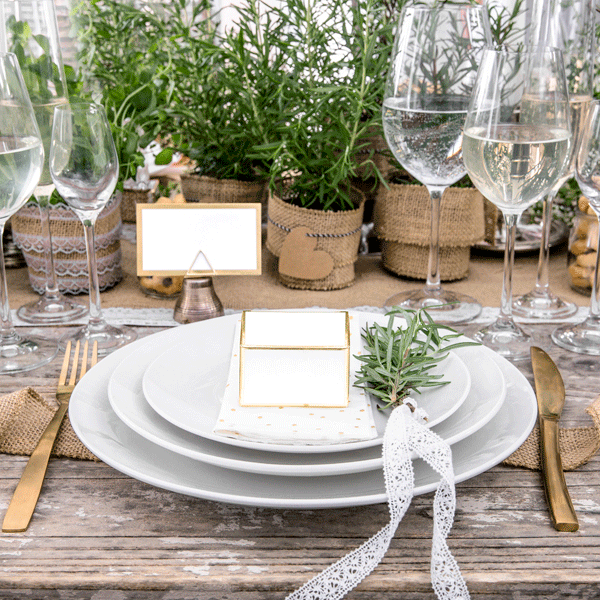 Cajita detalle rectangular detalles dorados / 10 uds.