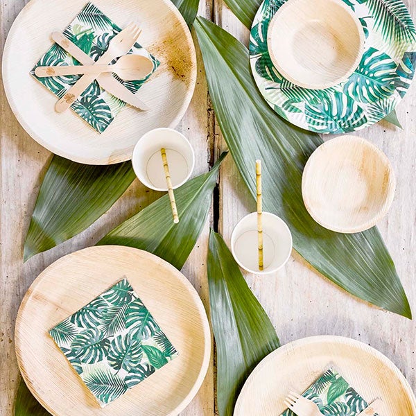 Cubiertos de madera palm ecológicos / 18 uds.