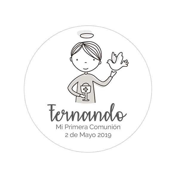 Pegatina Personalizada Comunión Amigo Jesús / 12 uds.