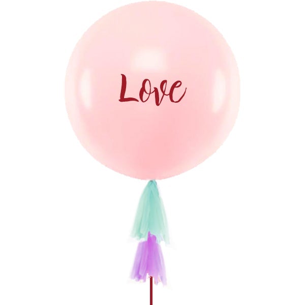 DEMO Globo L rosa LOVE hinchado tassel papel