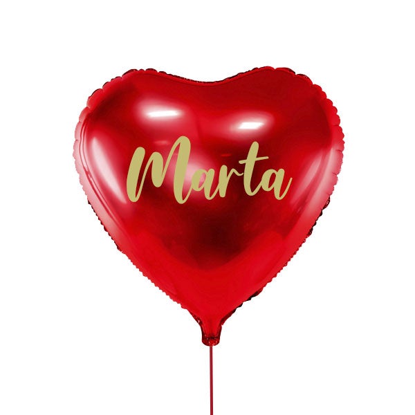 Globo Corazón rojo S personalizado hinchado con helio <br> (solo Barcelona)