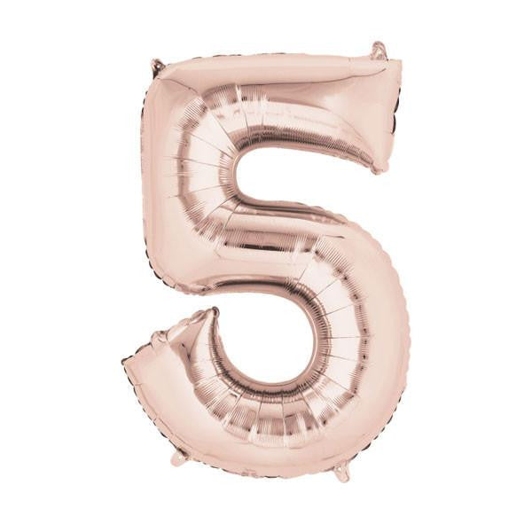 Globo foil 5 XL rosa dorado Premium