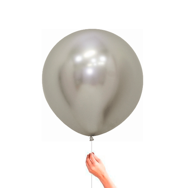 Globo Látex L plata Reflex