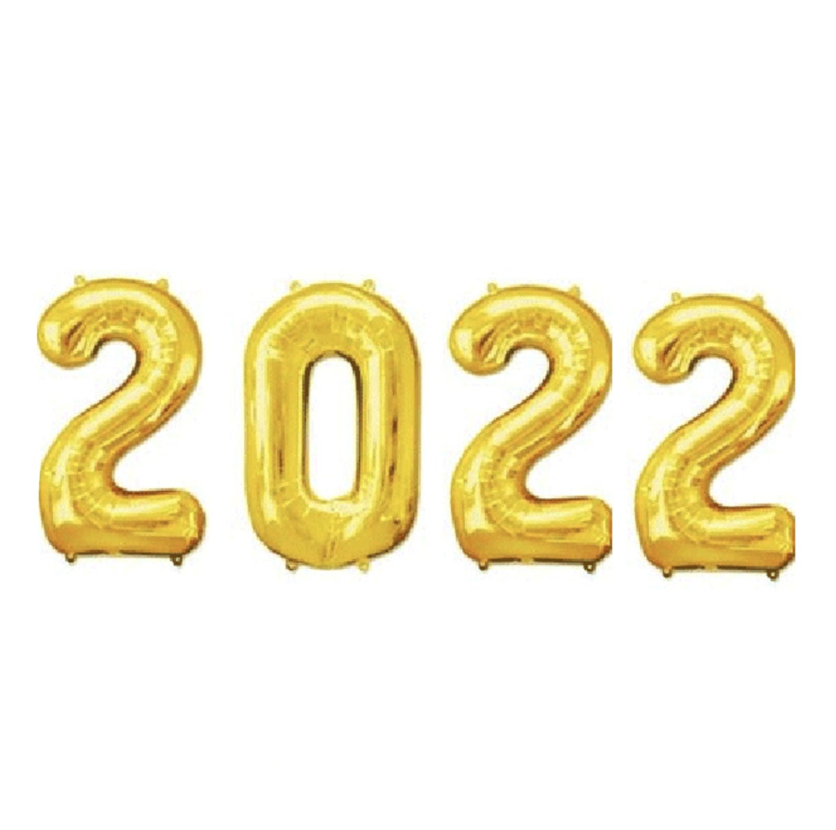 Globos 2022 foil dorado pequeños