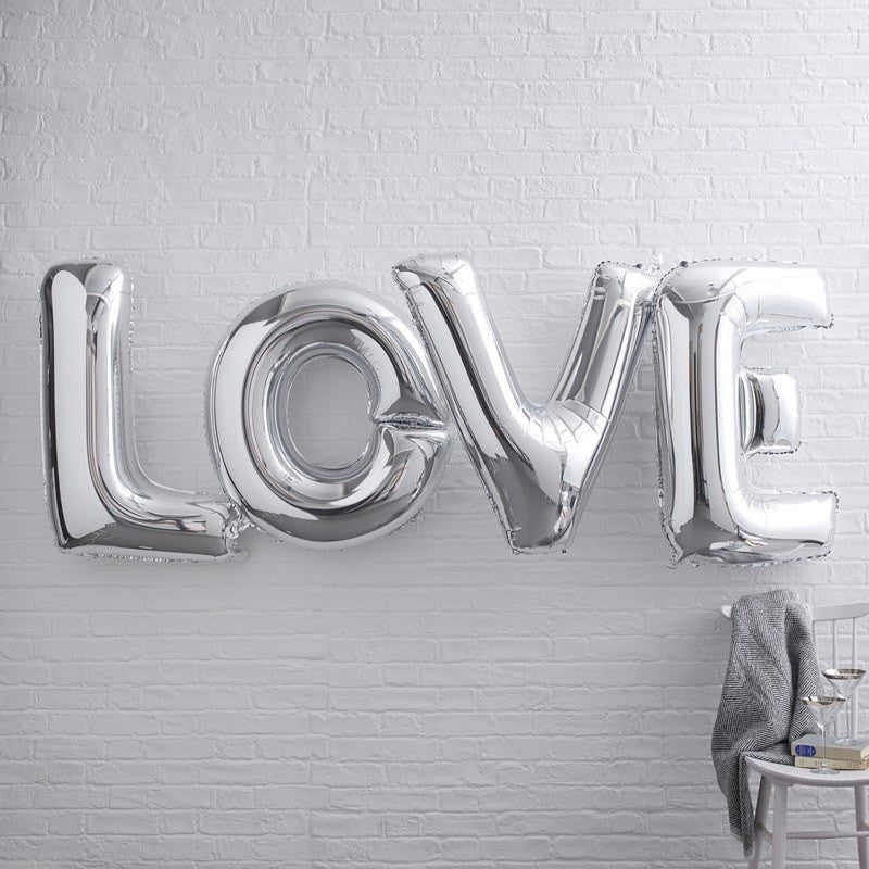 Globos XL LOVE plata - La Fiesta de Olivia - 2