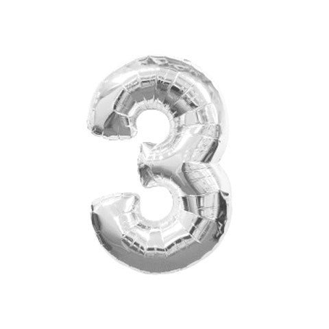 Globo Foil 3 XL plata - La Fiesta de Olivia