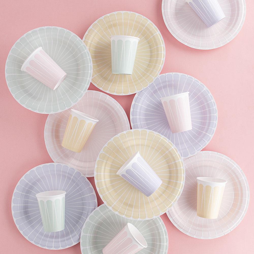 Vasos mix colores pastel ECO / 8 uds.