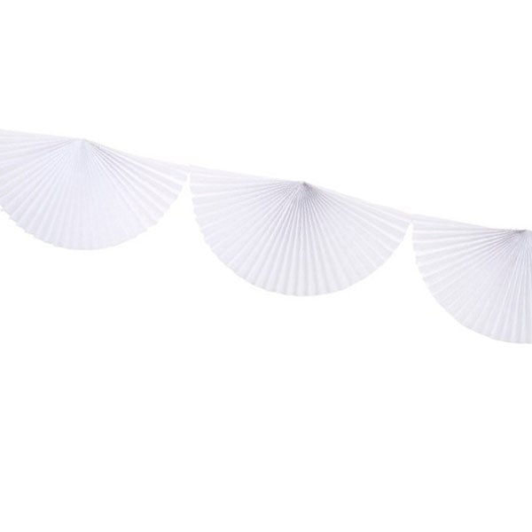 Guirnalda abanicos blanco