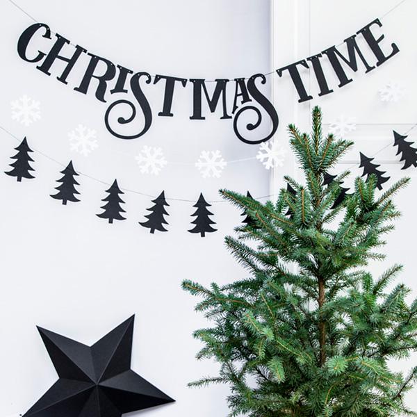 Set guirnaldas abetos negro