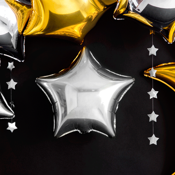 Guirnalda estrellas foil plata