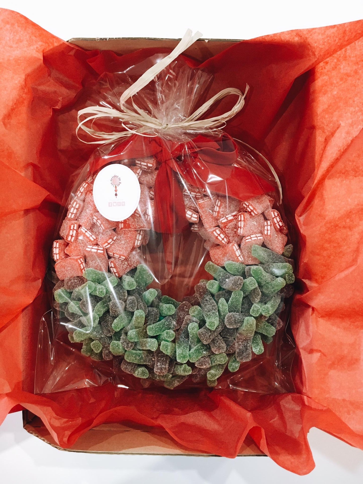 Corona de navidad golosina y lazada