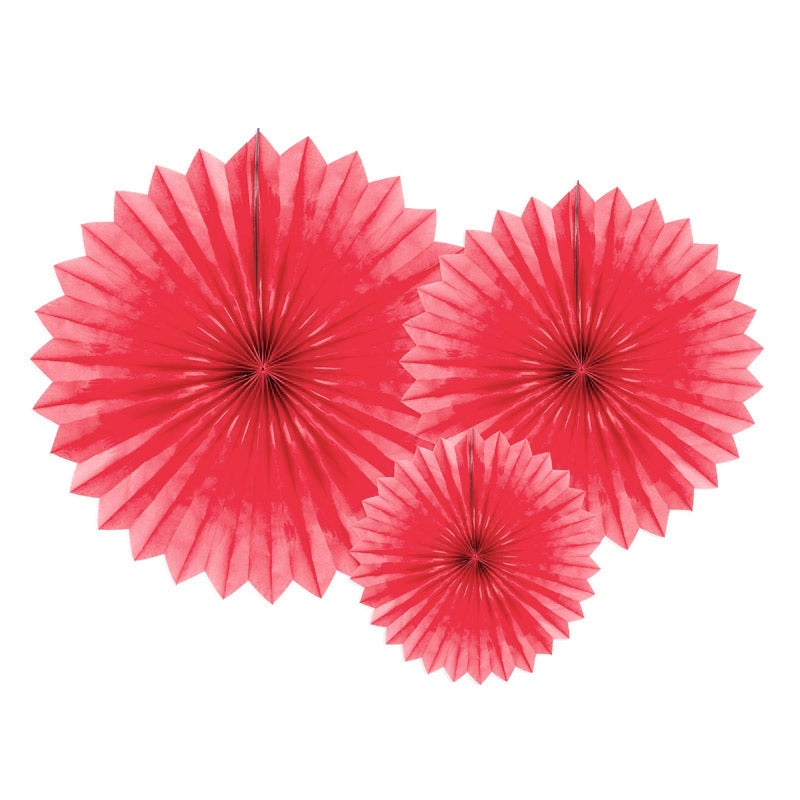 Kit abanicos papel de seda rojo