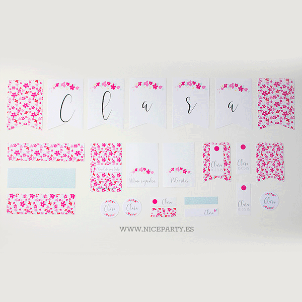 Pack imprimible Flores fresa