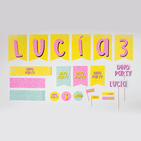 Pack imprimible Confetti neon